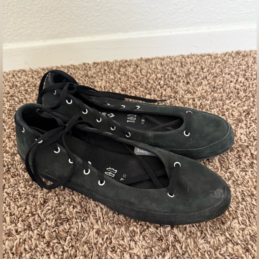 Converse Black Lace-Up Women's Flats - Picture 4 of 8